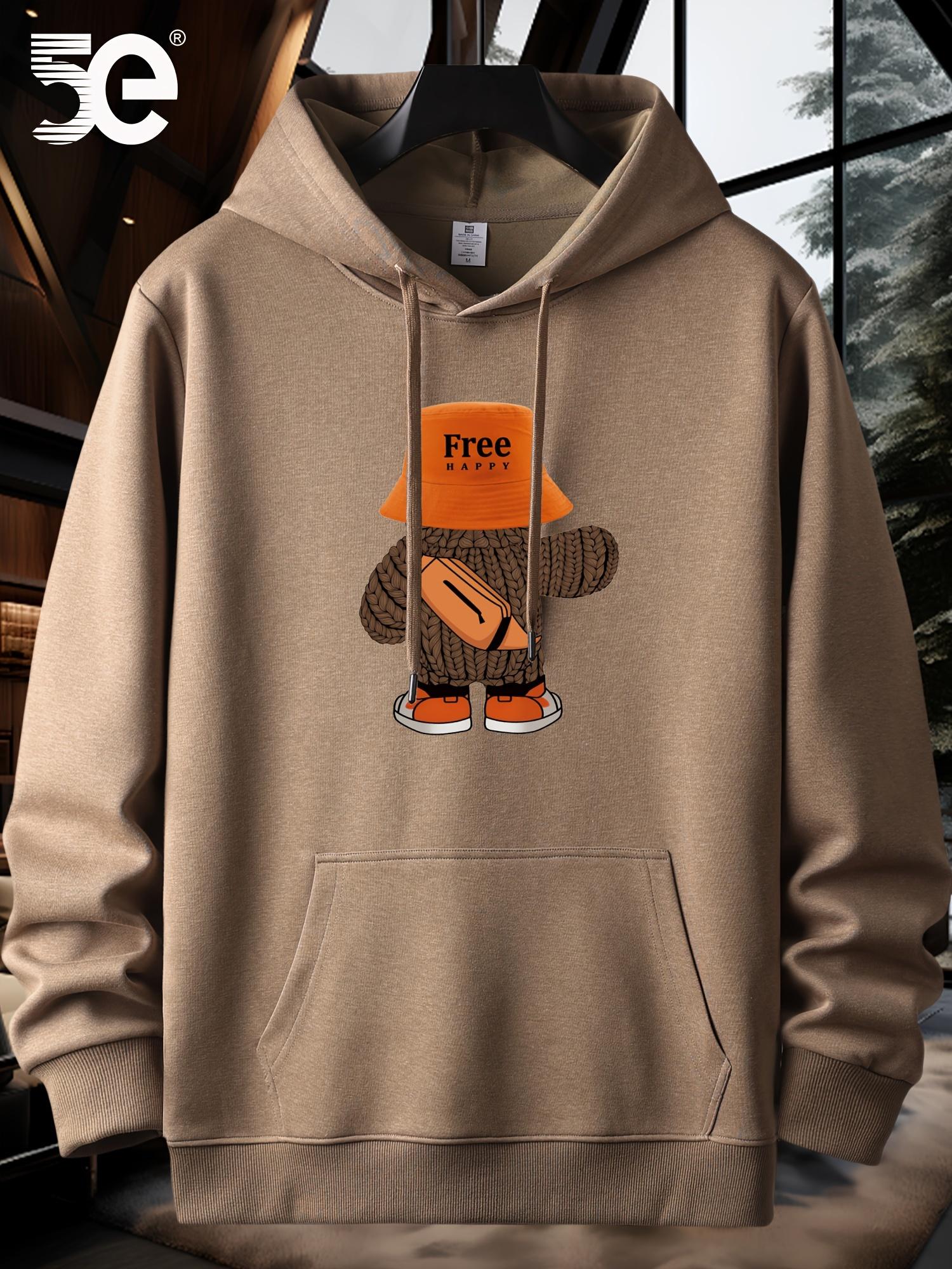 

Men s Cotton Blend Hoodie with Kangaroo Pocket Casual Stylish Pullover for Spring Fall Machine Washable 5E 3XL