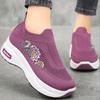 Women's Shoes, Platform Shoes, Height-increasing Shoes, Slip-on Shoes, Mother's Shoes, Fly-knitted Breathable Casual Shoes, Single Shoes