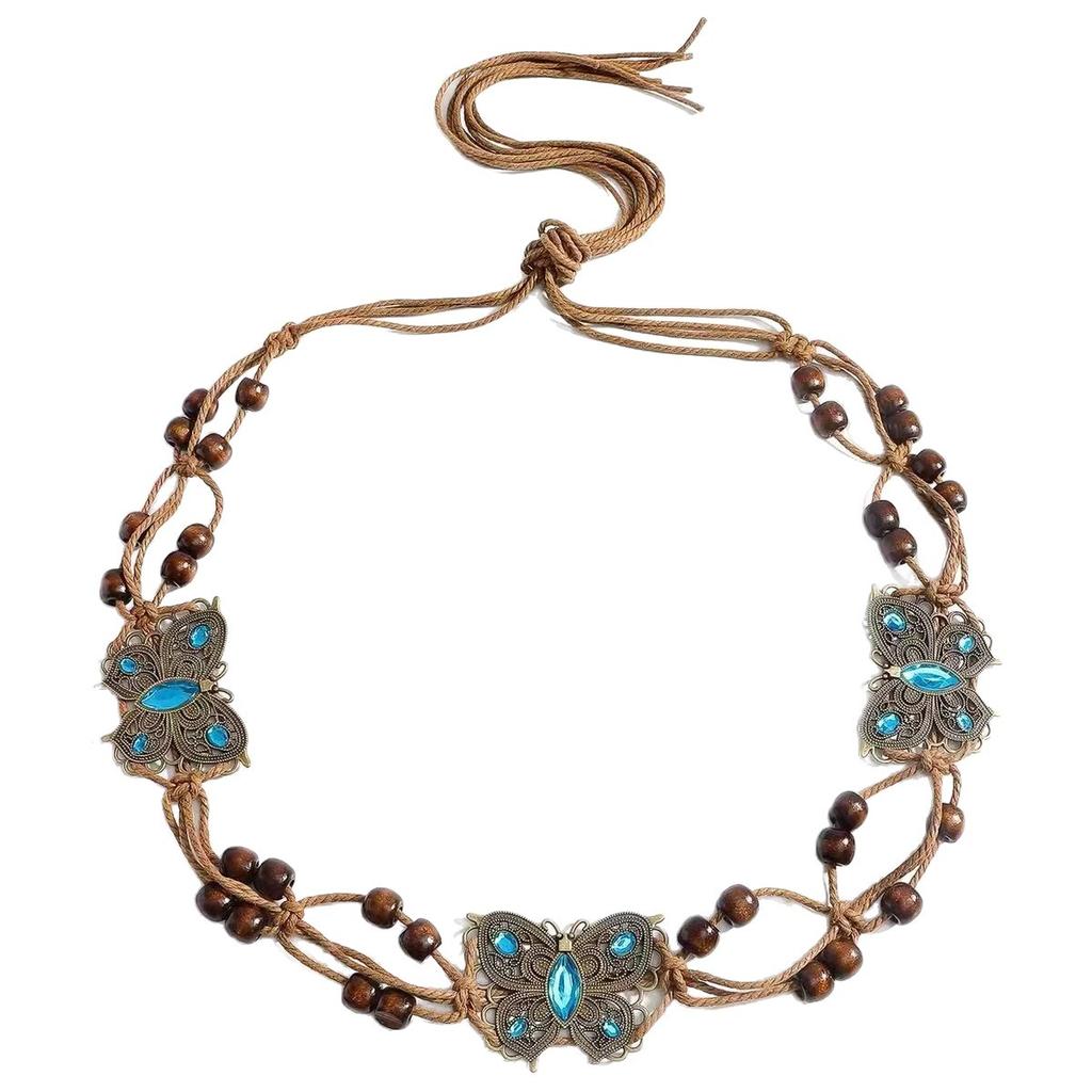 Bohemian retro style fringed waist chain women's exquisite hand-woven waist rope with skirt spring and summer ethnic style belt