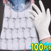 100 szt. Białe bawełniane rękawice robocze na suche dłonie do obsługi folii, rękawice SPA, ceremonialne rękawice o wysokiej rozciągliwości, domowe narzędzia do czyszczenia