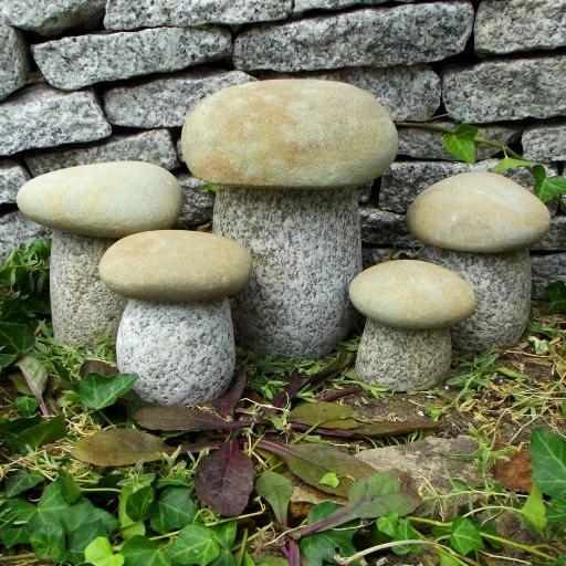 Ozdobne Kamienie Figurki Ekologiczne Grzyby 5 Szt