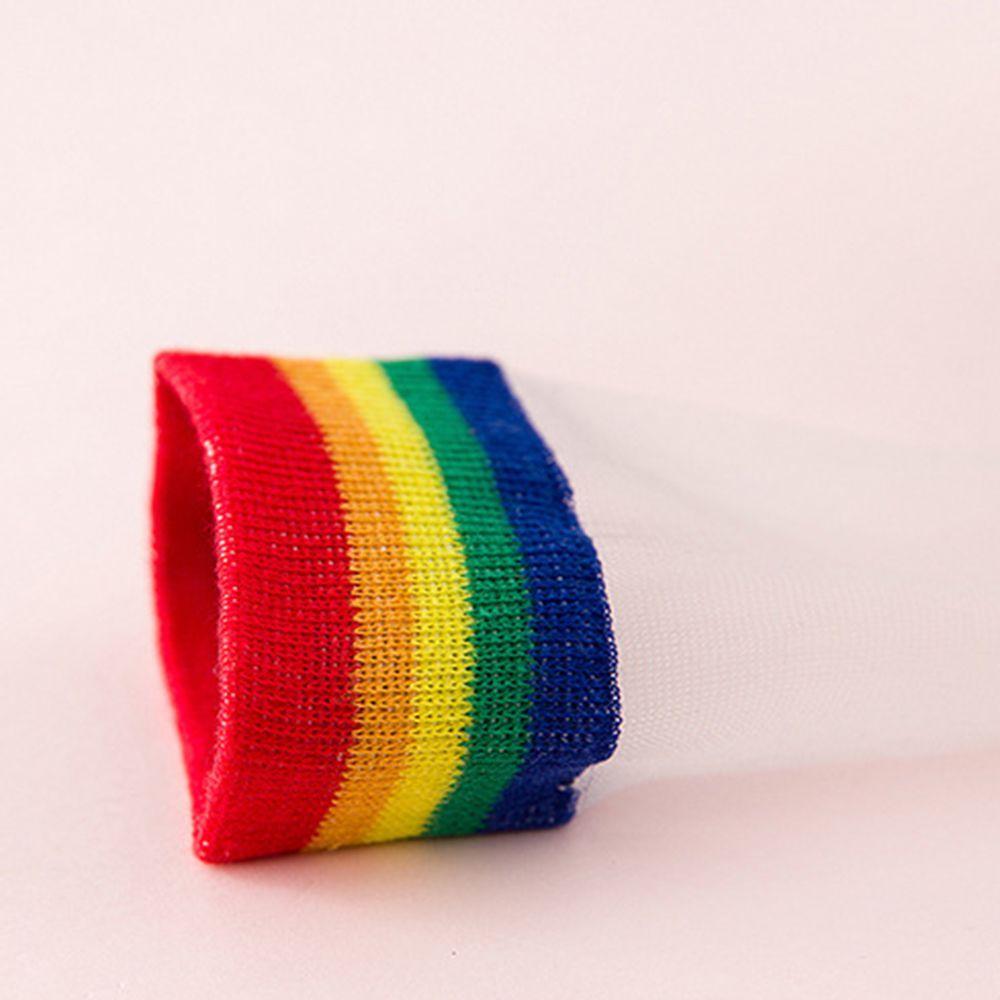 Christmas Summer Glass Silk Transparent Harajuku Women Socks Short Socks Rainbow Ankle Socks