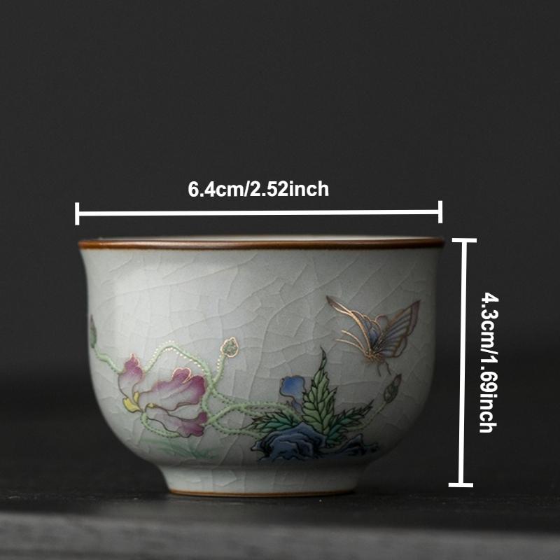 Ru Klin Porcelain Teacup Chinese Kung Fu Gongfu Master Cups Ceramic Retro Tea Bowls Tea Ceremony Teaware Set Household Drinkware