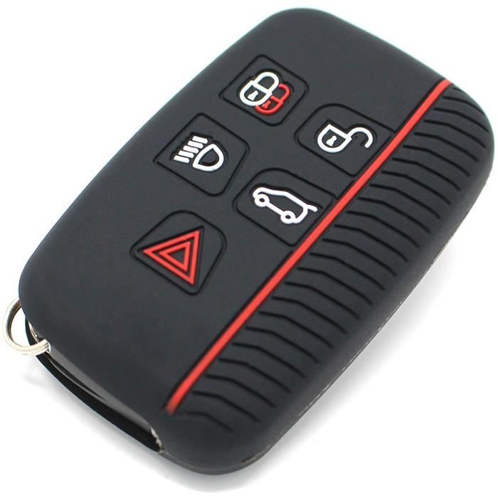 Coque à clés La 5 clés clés de voiture couverture de silicone -finest folia (rouge .Schwarz)
