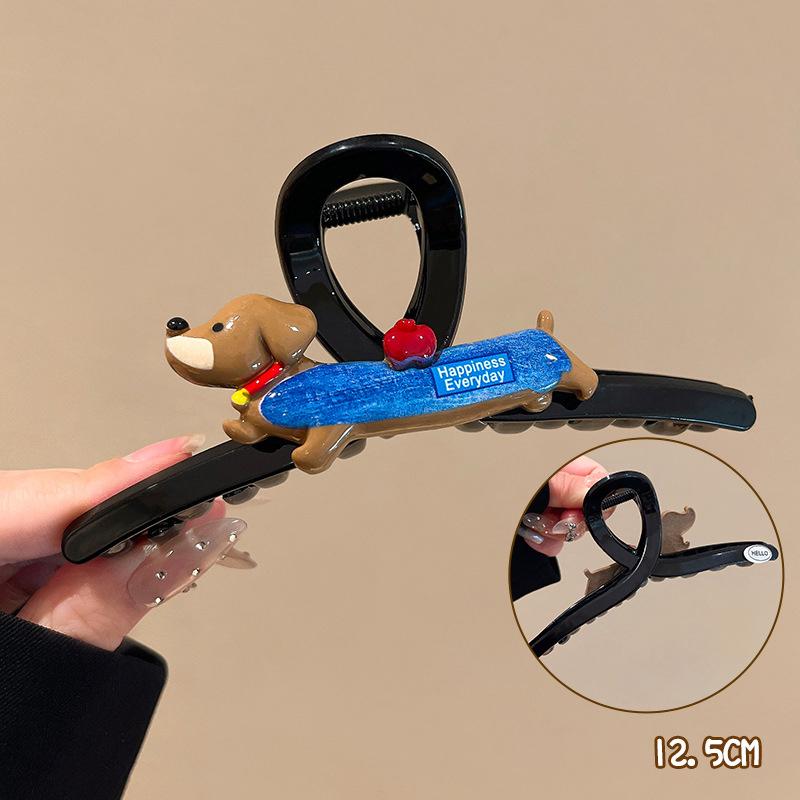Dackel Haarspange Groß Cartoon Niedlich Krallenspangen Haarklammer Kopfschmuck Mode Haaraccessoires Für Frauen Mädchen