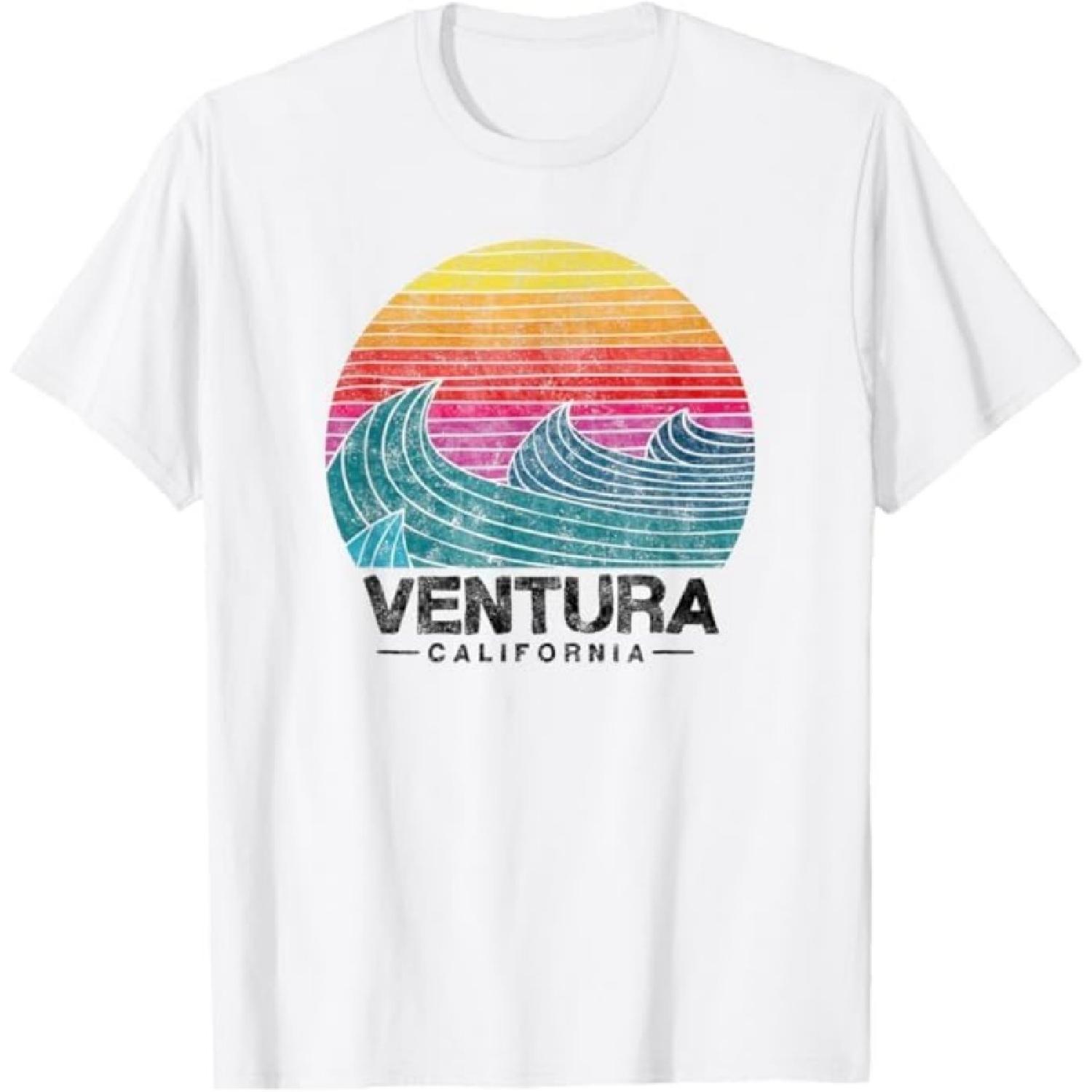 

Ventura Surfing Waves Beach Retro California Sunset Surf T-Shirt Thuy Mens Womens Tank Top Sweatshirt Hoodie Longsleeve 752 Black XXXXXL білий