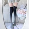 Matte Simple Design Ins Hipster Tie-Dye Color Matching Thigh Socks Two-Color Knee Socks Purple Pink Gray