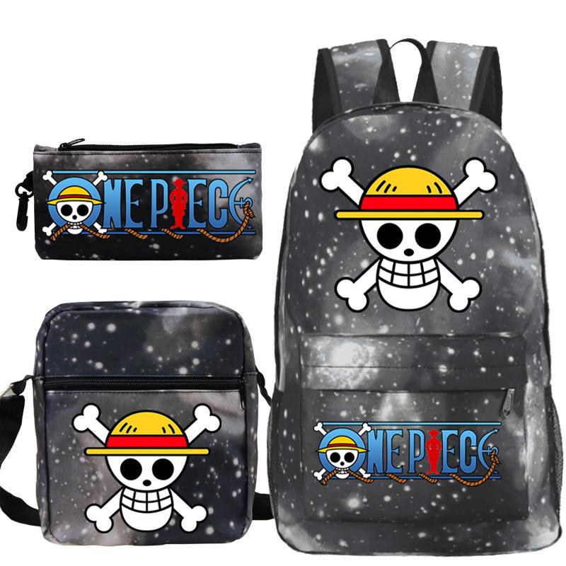 School Bag Large Capacity, Junior High School Students, Primary School Students, School Bag Three-Piece Set, Backpack, Messenger Bag, Stationery Bag
