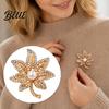 Solid Metal Brooch Hollow Maple Leaf Shape Brooch Retro Floral