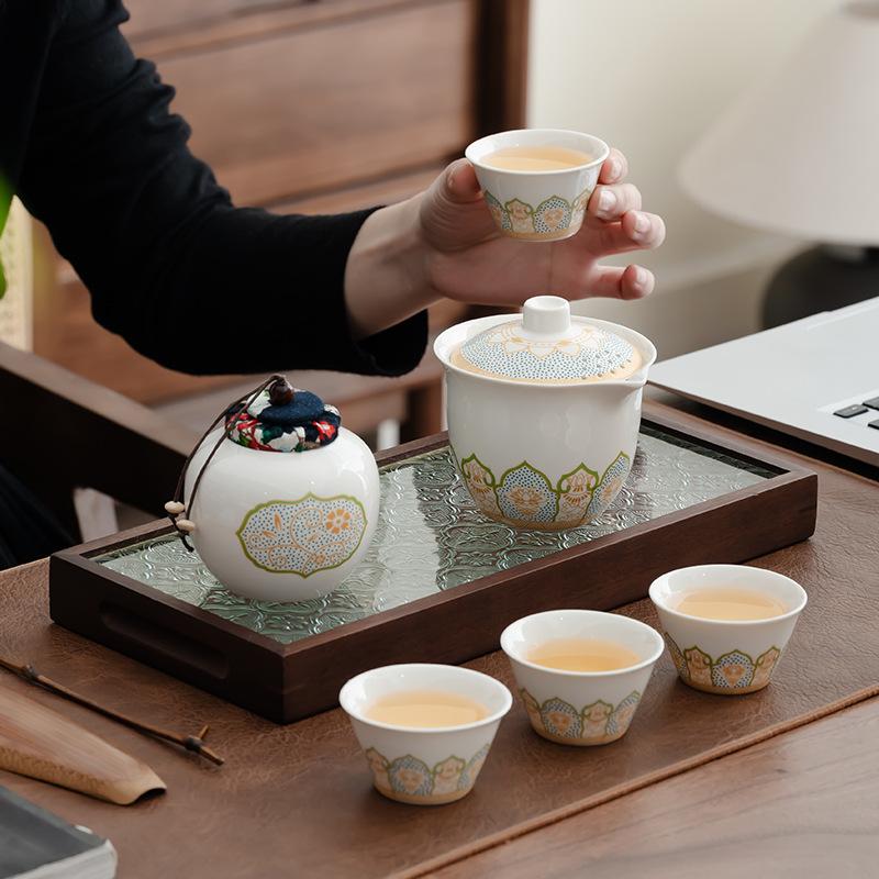 Premium Qingyun Hand Grab Pot Travel Set Car Outdoor Express Cup Company Event Gift Commemorative