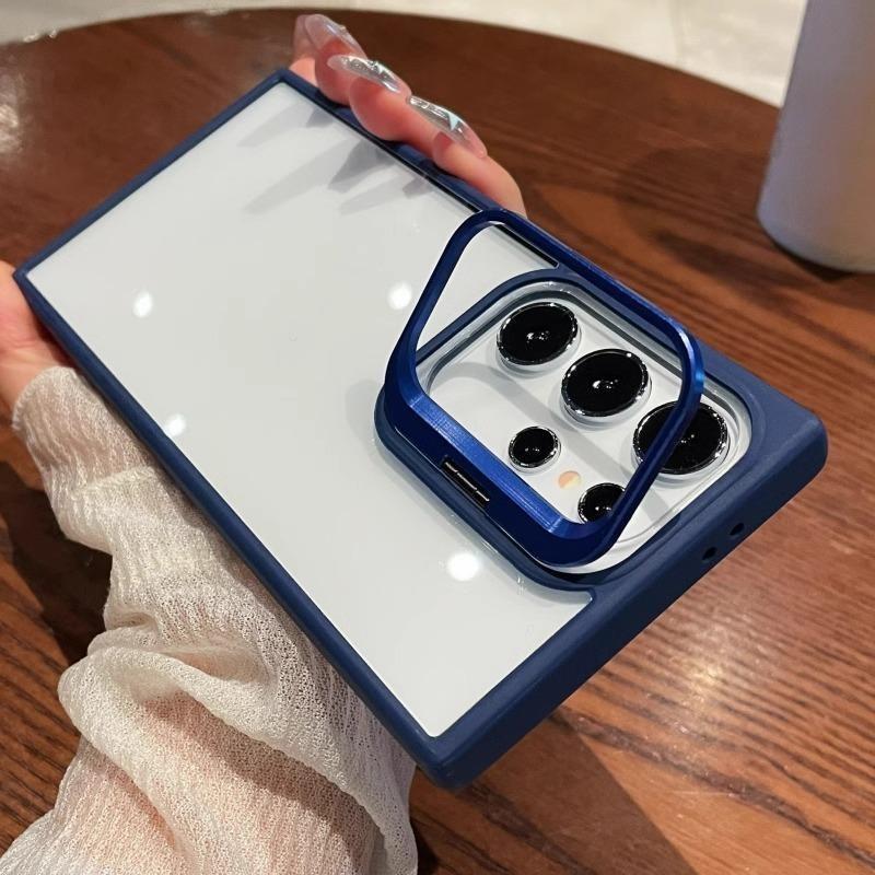 Suitable for Samsung S25 Ultra Magnetic Phone Case S24Plus Hidden Metal Lens Bracket S23 Transparent S24