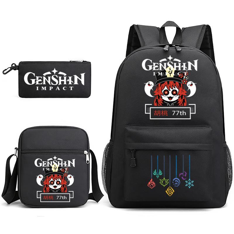 Three-piece Backpack Versatile High School Travel Bag