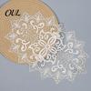 Washable Fabric Doilies for Vases White Lace Doily, Elegant Retro Placemat, Embroidered Table Breathable Polyester Mats Mat, Rectangular Round