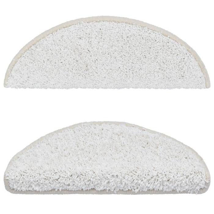 VidaXL Stair Treads 15 Pieces 65 X 21 X 4 Cm White Semicircular Large 133906