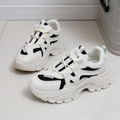 Ins Korean Version of the New Dad Shoes for Women 2025 Spring Student Running Sports Platform Heightening Casual Shoes for Women QRJ05