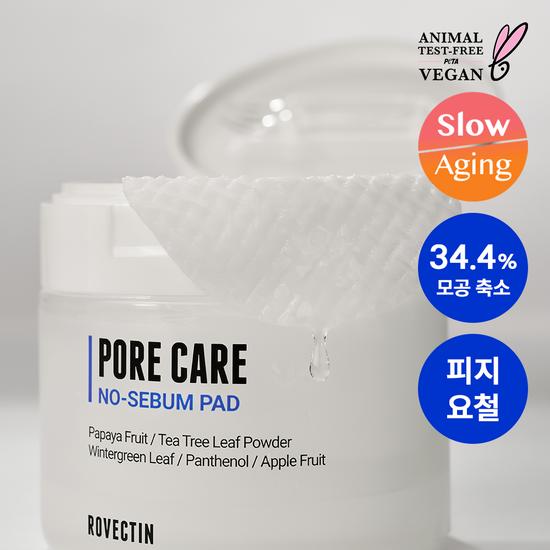 34.4% Pore Reduction ROVECTIN Pore Care No-Sebum Pads 60 Sheets (+10 Sheets Free)