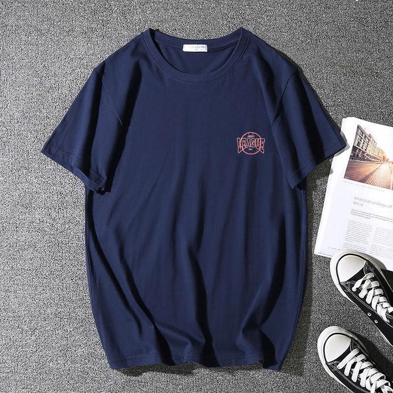 Men's Summer Casual Short Sleeve Men's Pure Cotton Breathable Plus Size T-shirt Men's Loose and Comfortable Round Neck Tee