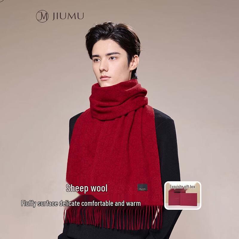Мужской шарф JIUMU из чистой шерсти One Size
