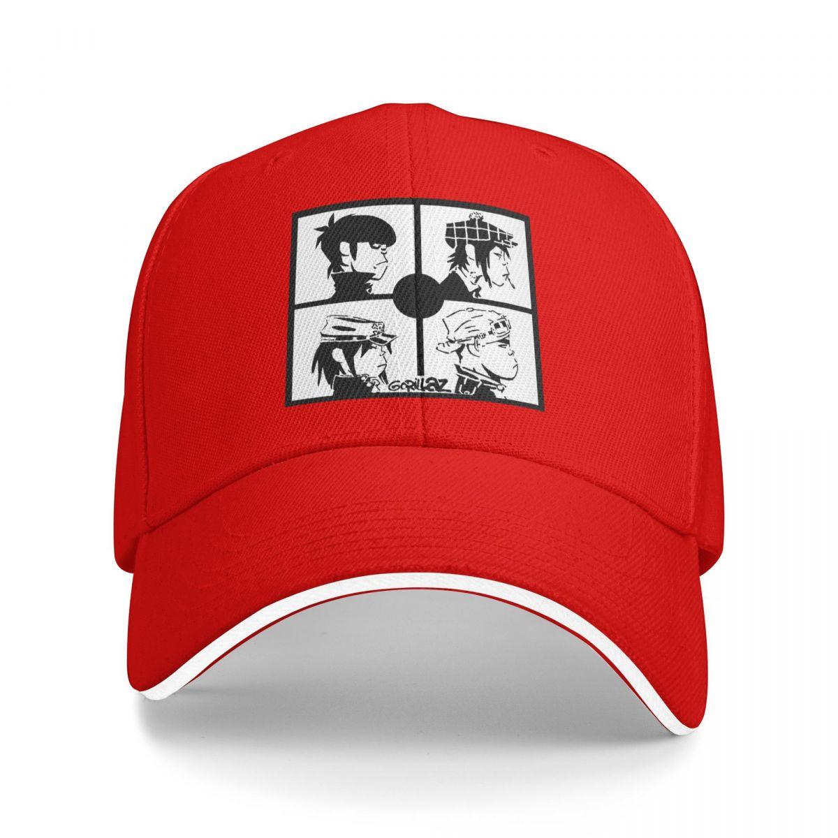 

Gorillaz Панк-рок группа Бейсболки Snapback Кепки-бейсболки Дышащие Повседневные Кепки для улицы Унисекс One Size