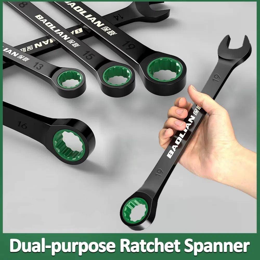 Portable 6-19MM Combination Wrench Open-end Dual-purpose Ratchet Spanner Manual Spanners Car Repair Tool