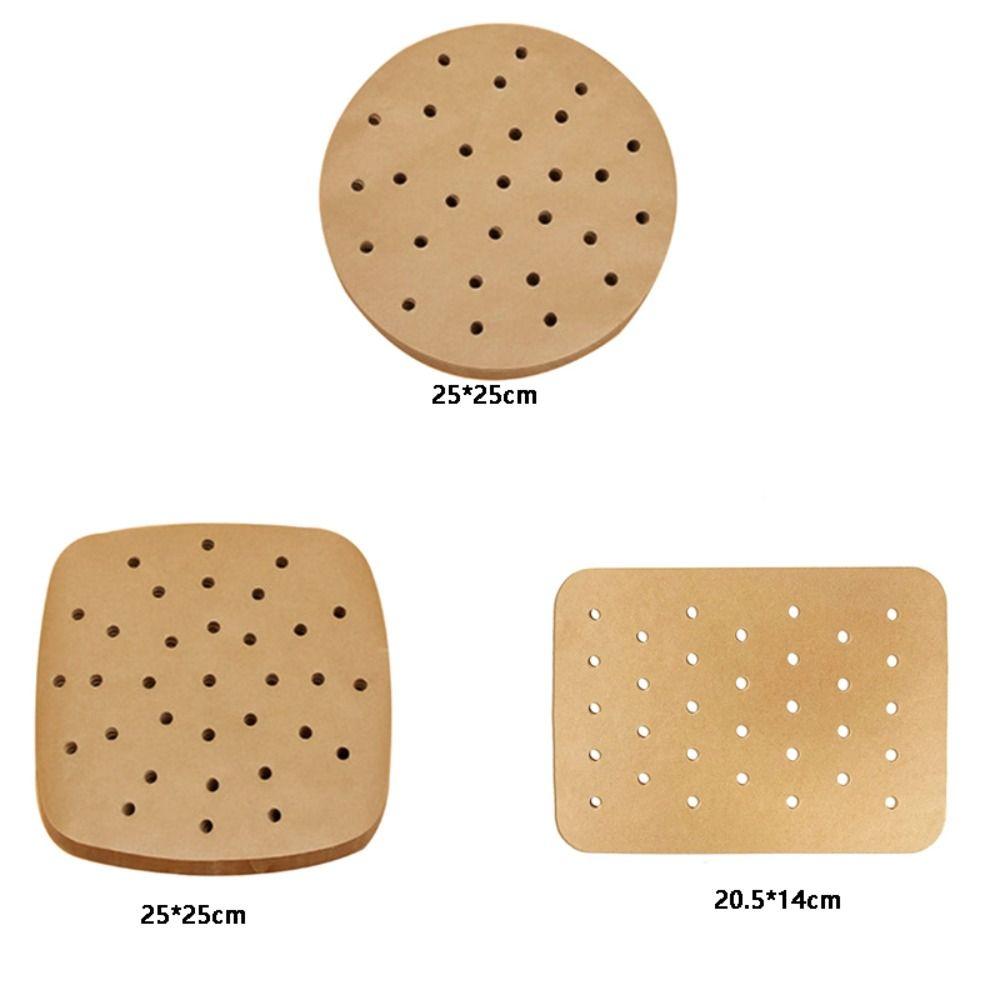 100pcs Non-Stick Air Fryer Paper Square Round Rectangular Baking Oil-proof Paper  Steamer