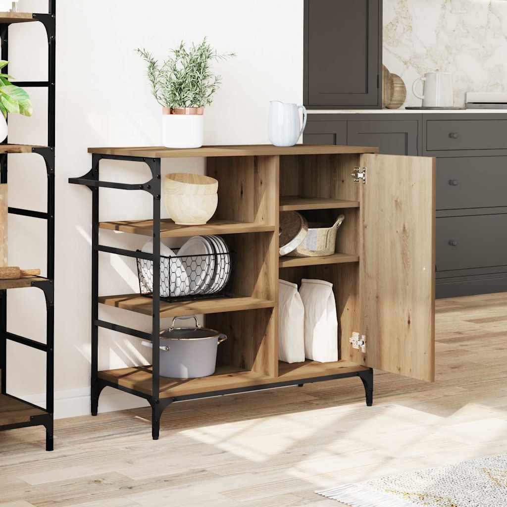 Kitchen Trolley Artisan Oak Finish 87.5 x 39 x 84.5 cm Engineered Wood