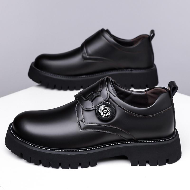 

Модная кожаная обувь для ходьбы на шнуровке, удобные мужские лоферы ручной работы, модная повседневная обувь для мужчин, трендовая обувь слипоны на толстой подошве 48 чёрный