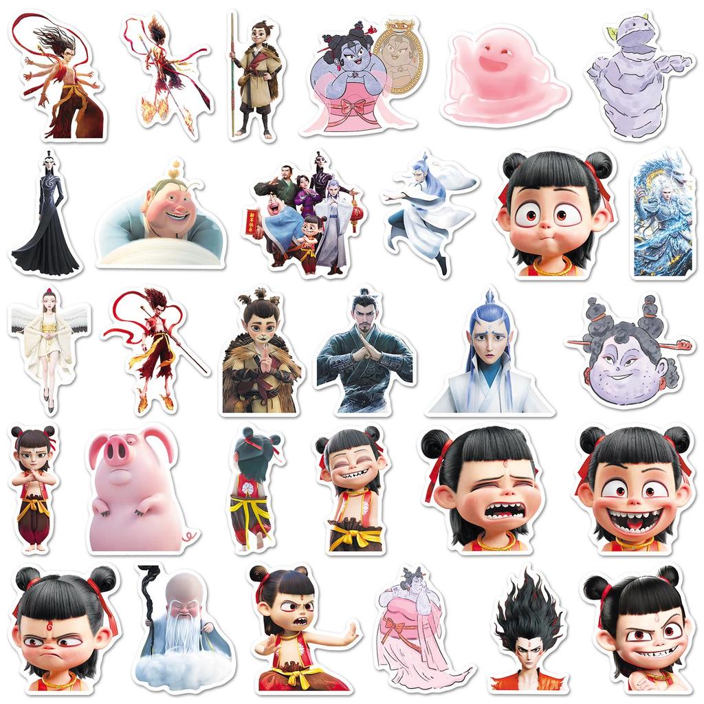 Nezha Graffiti Stickers: 60 Sheets of Chinese Animation for Phone Cases & Computers - Hot Seller