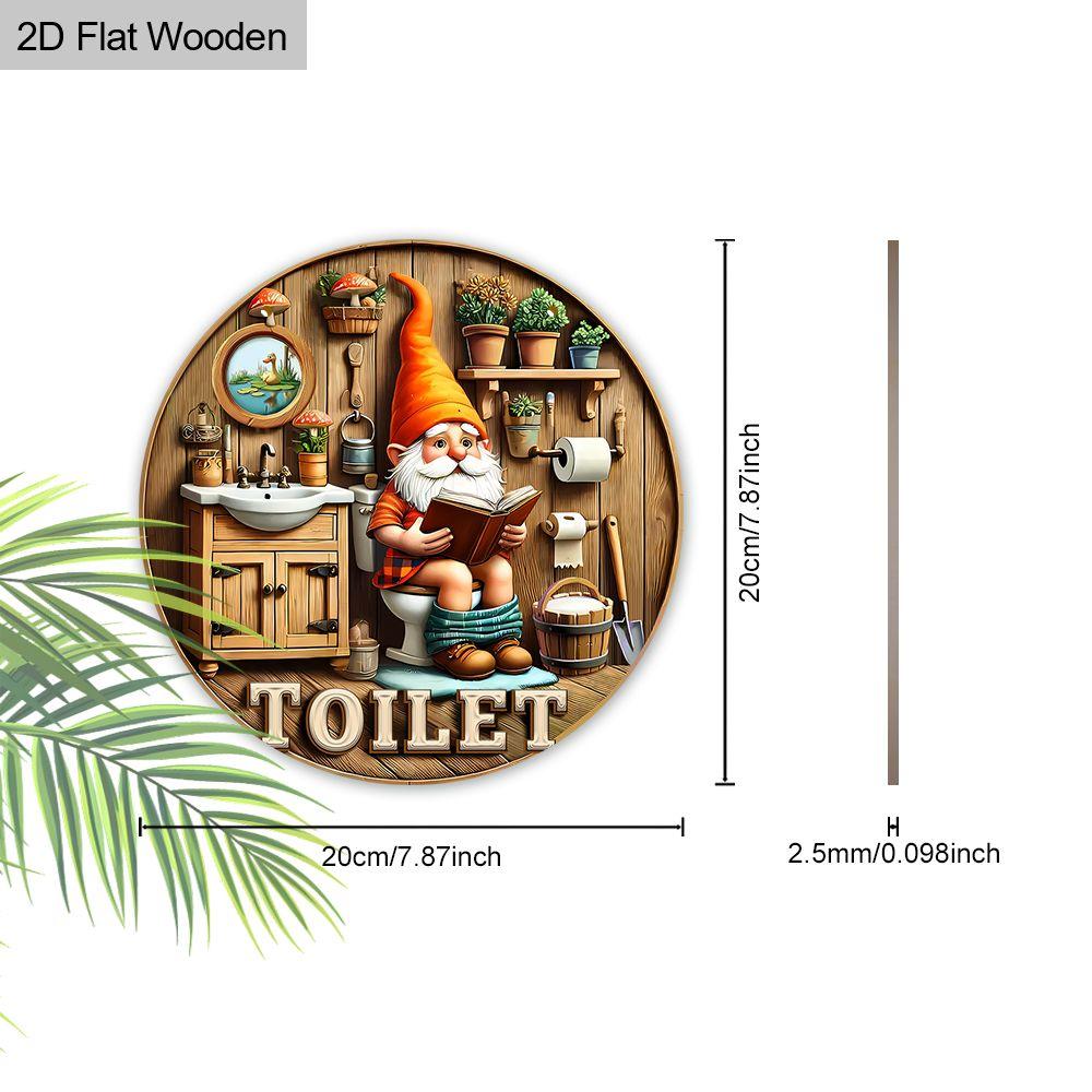 Interesting toilet decoration, wooden hanging decorative signs, bathroom wall or door decoration, 2D graphic products, housewarming gifts for friends