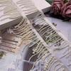 2 Yard Imitation Pearl Bead Pendant Tassel Fringe Lace Trim Diy Upholstery Wedding Dress Costume Edging Lace Ribbon Decor Carfts