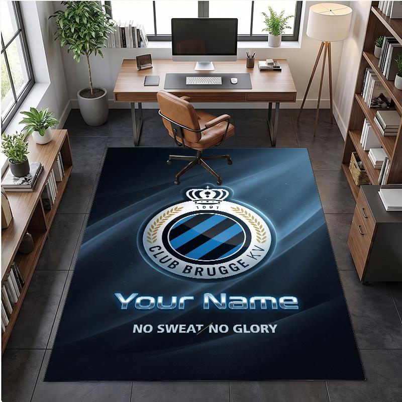 Crystal Velvet Rug Club Brugge FC Print Custom Name Text Floor Mat Home Decor