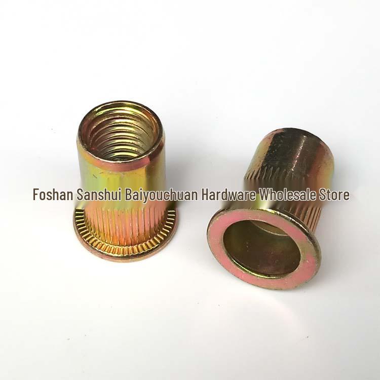 200-Piece M3-M10 Flat Head Vertical Ribbed Rivet Nut Set