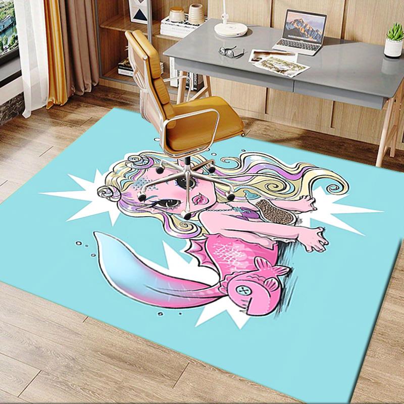 Tappetino Sedia Sirena Monster High Decorazione Casa Fantasy, Tappeto Divano, Tappeto Ufficio Regalo per Camera da Letto, Soggiorno, Varie Stanze