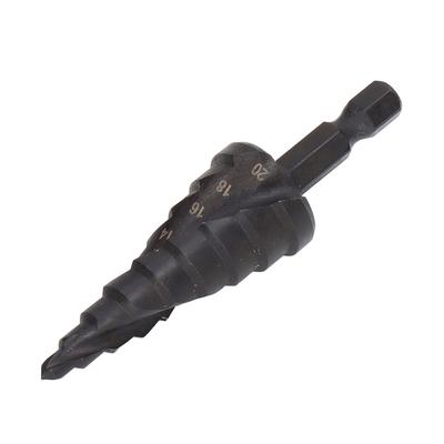 Stupňovitý vrták HSS Spirálová drážka Pagoda Vystružník otvorů Šestihranná stopka Nástroj pro kov Černý 9 stupňů(4?20 mm)