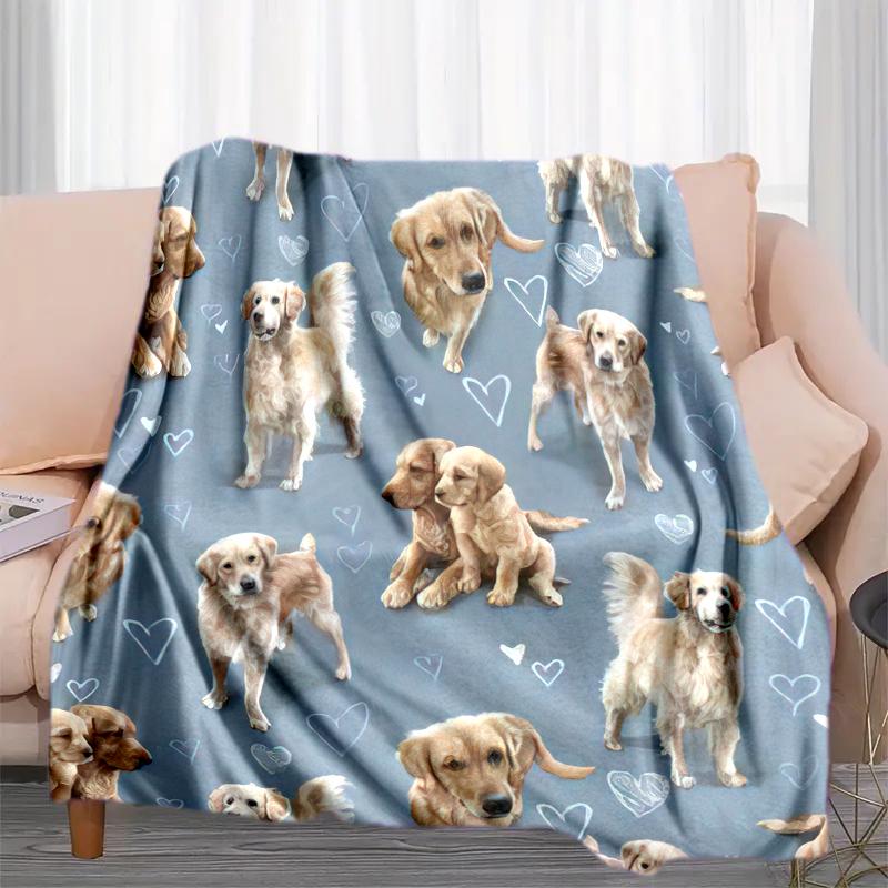 1PC Dog cute printed blanket, all season lightweight home office outdoor nap multifunctional blanket A15