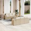 VidaXL Garden Lounge Set with Cushions 7 Pcs, Patio Sofas, Patio Furniture Set, Outdoor Furniture, Beige 3222307