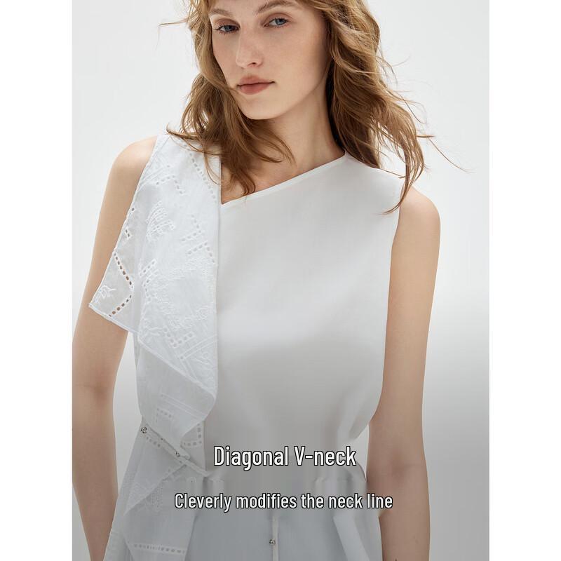 ELLE Women's Asymmetric Tencel Blouse
