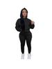 European & American Women's Plus Velvet Hooded Sweatshirt & Pants Set - Casual Sportswear
