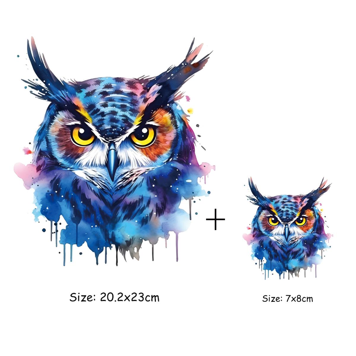 

1/2 шт. термопереносная наклейка с изображением совы, термонаклейки с птицами своими руками для одежды, изготовления футболок, украшения подушек, принадлежностей для одежды и аппликаций