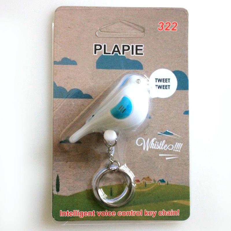 Whistle Key Finder Bird Shape Keychain Beeping Alarm Remote LED Locator for Finding Keys Bags and Wallets in Office or Travel
