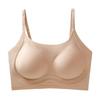 [Special Liquid Foundation] White T Opaque and Seamless Soft Support Underwear Semi-fixed Anti-light Vest Naked Bra