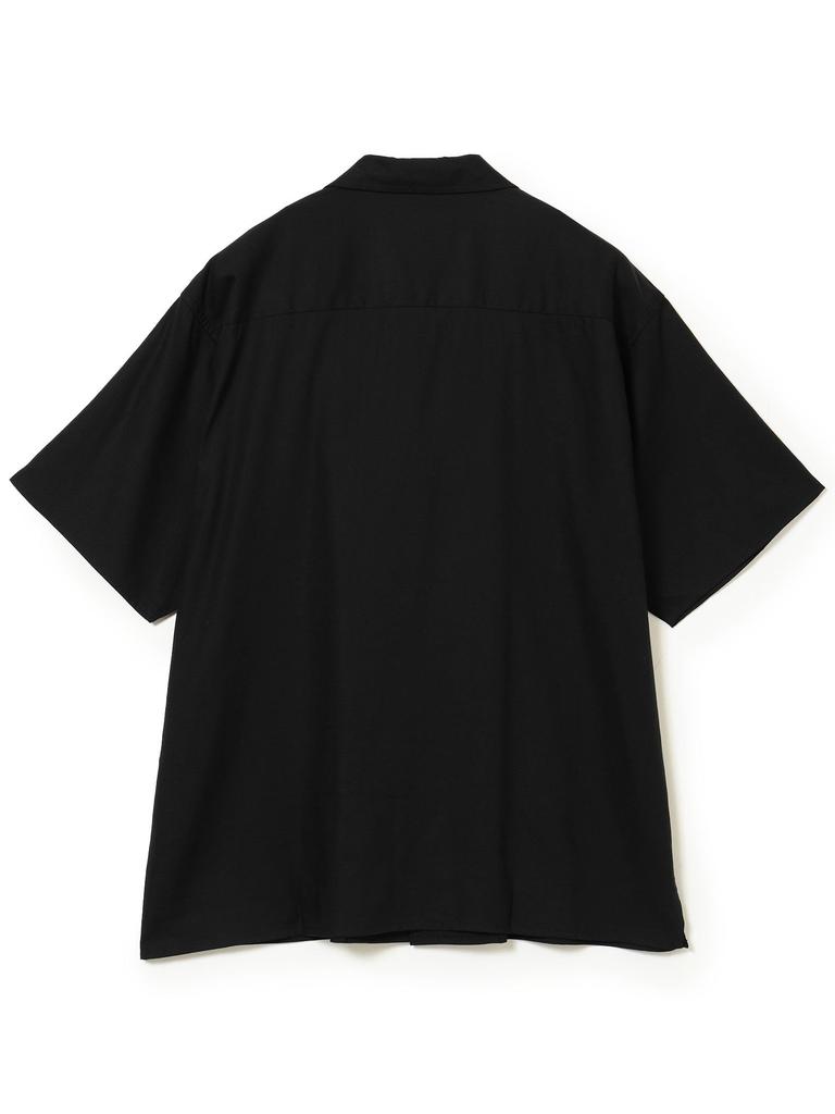 B:MING LIFE STORE by BEAMS Ambience Cotton Rayon Open-Collared Shirt, Men's, Black, Size S_92010196247