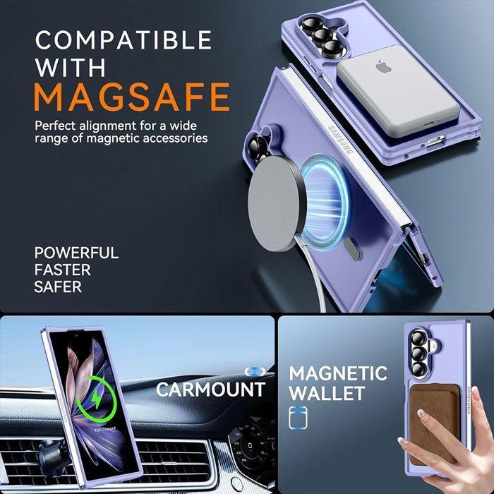 Hülle für Samsung Galaxy Z Fold 8 Ultra, Hartschale mit Magnetischem Kreis - Transparentes Violett