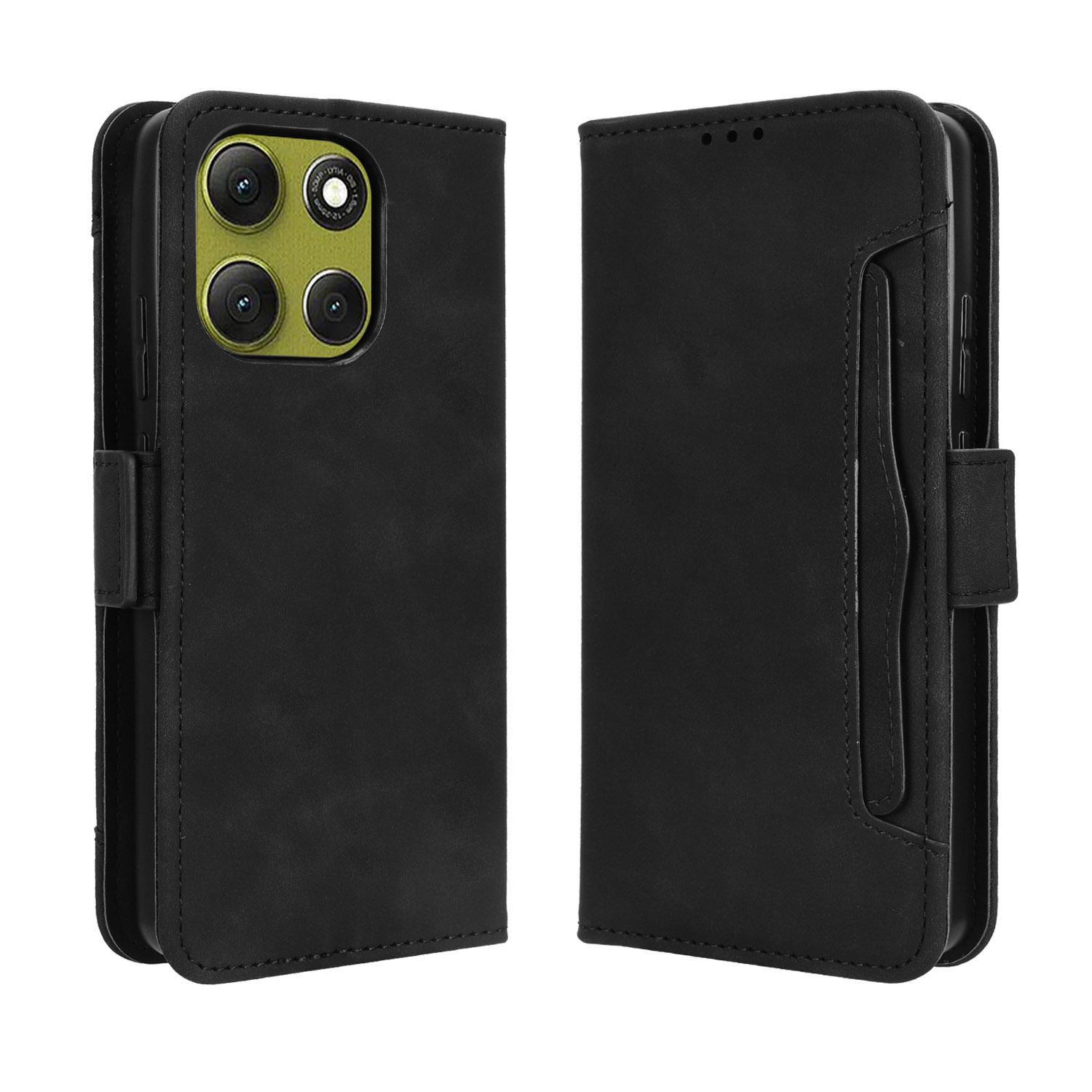 

For Motorola Moto G86 5G Leather Case Phone Wallet Cover with Multiple Card Slots Black
