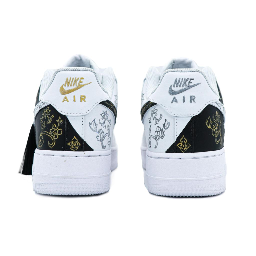 Nike Air Force 1 Slip Resistant Cushioning Low top Skateboard Shoes Men's Black White CW2288-111(Team147-)