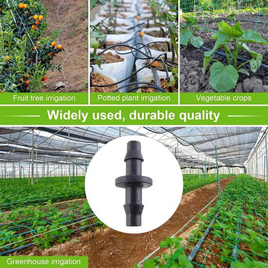 50 Pcs Barbed Hose Connectors Drip Irrigation 1/4" Universal Fittings 3-Way Coupling T Connectors for 4/7 Water Tube Garden Lawn Flower Pot