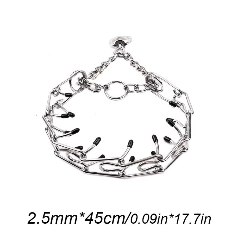 Adjustable Dog Training Chain Rubber Tips Safe Design Prong Choke Collar Detachable Quick Release Buckle Pet Training Collar