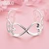 925 Sterling Silver Heart Bangle Wedding Jewelry