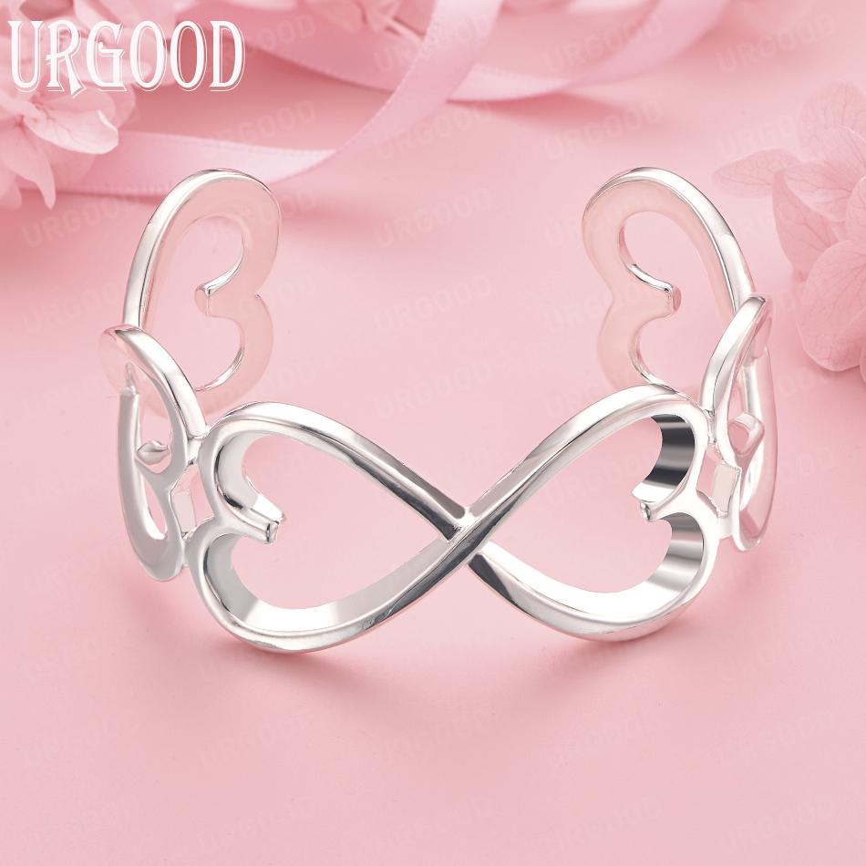 Браслет-сердце из стерлингового серебра 925 пробы Свадебные украшения