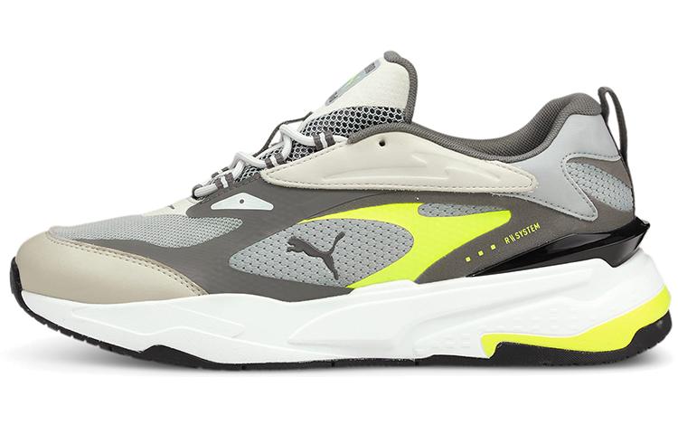 PUMA RS Fast Neon Running Shoes White/Brown/Yellow 382520-02 36